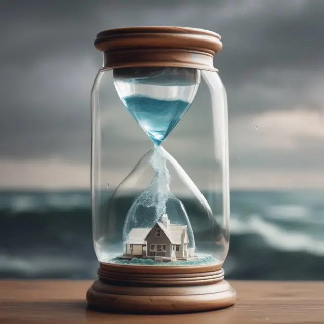 Stormglass with a hurricane symbol inside, illustrating homeowners