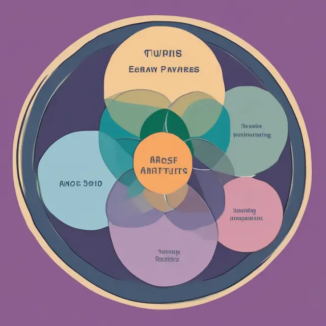 Venn diagram comparing mutual funds, traditional annuities, and hybrid annuities with their unique and shared attributes.