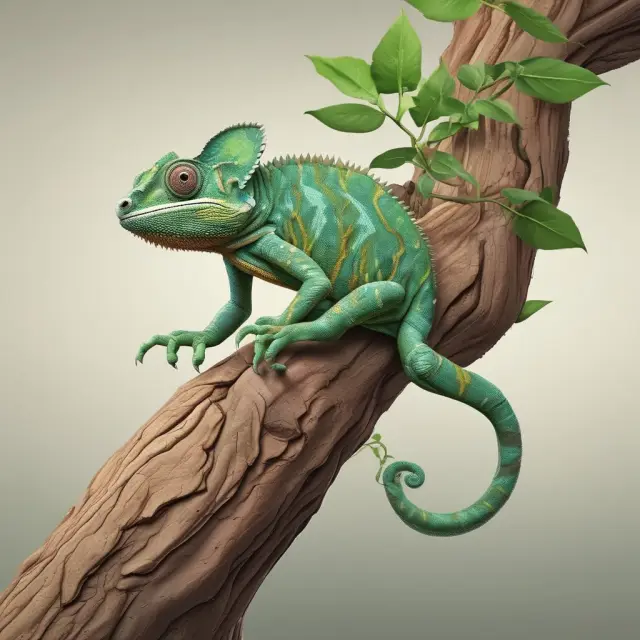 Chameleon transforming from a fixed-rate tree to an adjustable-rate branch, representing the hybrid ARM