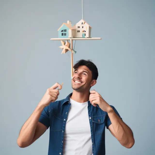 A homeowner holding a weather vane arm representing hybrid ARMs