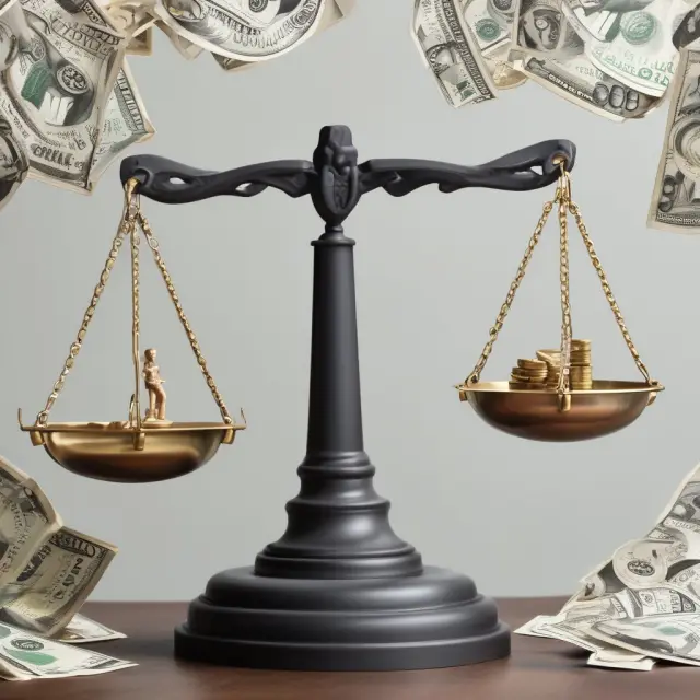 Balanced scales depicting stock (blue) and bonds (green) illustrating investor