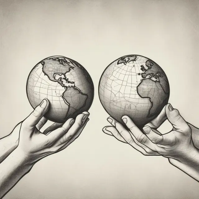 Comparison of hydraulic fracturing alternatives: Geothermal energy and coalbed methane represented as hands releasing bubbles from a globe