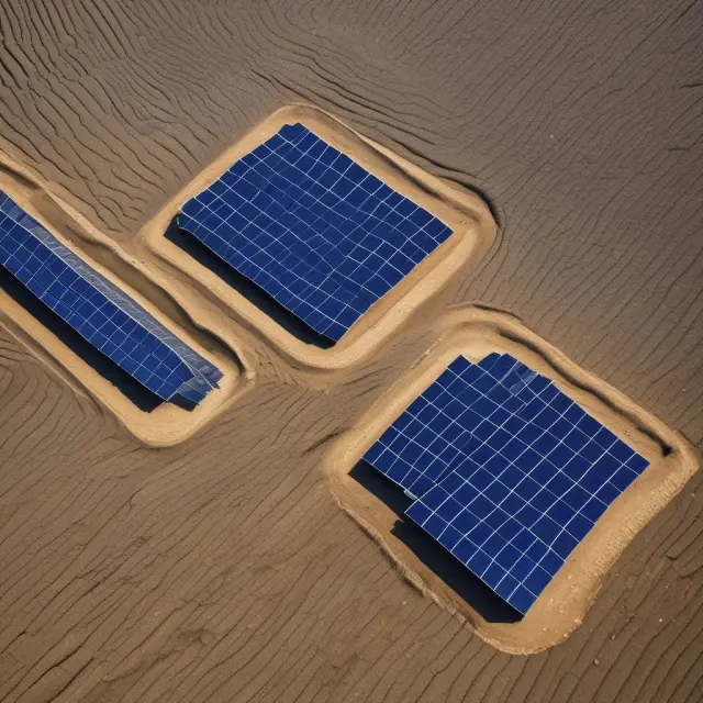 An image of solar panels, wind turbines, and steaming geothermal plants rising above a declining hydrocarbon industry