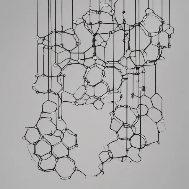 Chain of aliphatic hydrocarbons encircled by aromatic rings, symbolizing their structural differences and connection