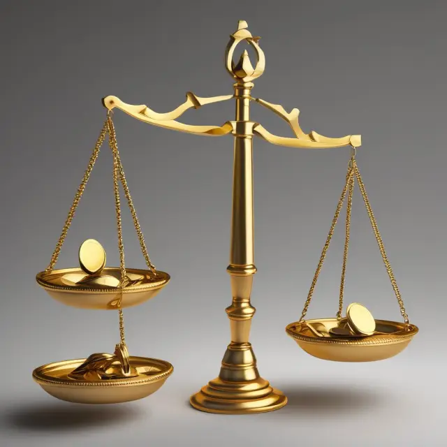 A golden scale tips towards hyperdeflation, with deflationary forces balanced precariously. Prepare for economic volatility and adjust investments accordingly.
