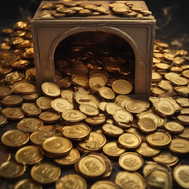 Gold coins being melted in a fiery furnace, representing the loss of purchasing power during periods of hyperinflation