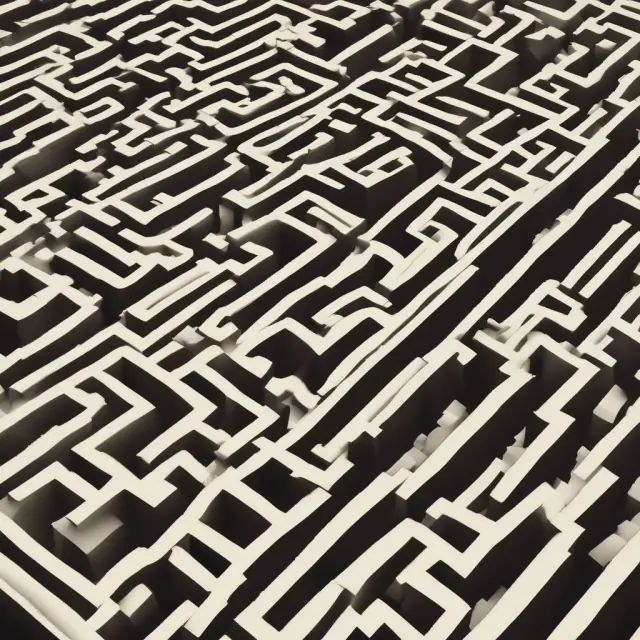 Companies facing challenges in a labyrinth representing the impacts of hyperinflation on production costs