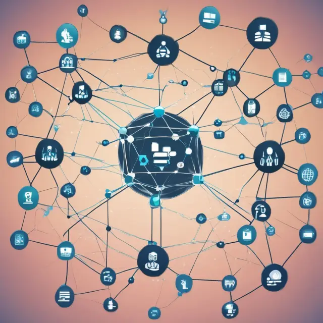 Two intricately linked business networks illustrating collaboration through Hyperledger Composer