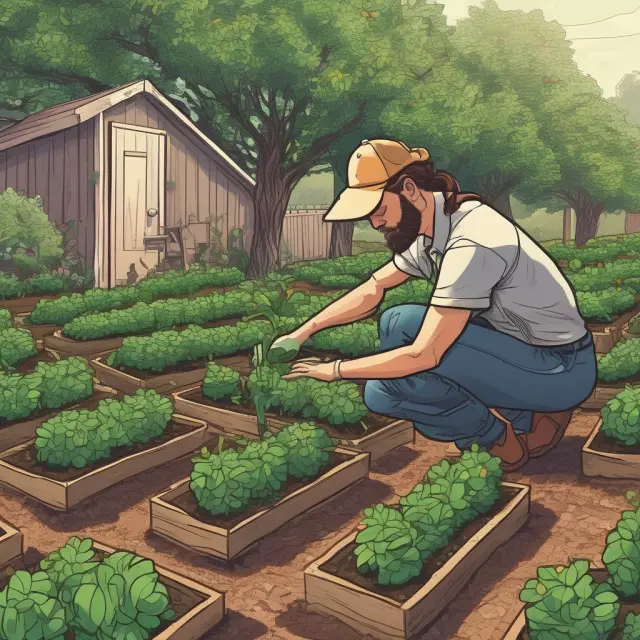 Farmer tending to a blockchain application