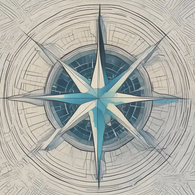 A compass symbolizing Hyperledger Explorer, navigating stakeholders through the intricacies of blockchain data.