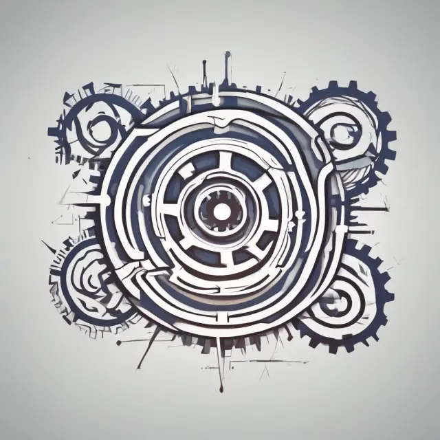 Gears transitioning to a sleeker, upgraded Hyperledger Fabric logo - representing version 2.0