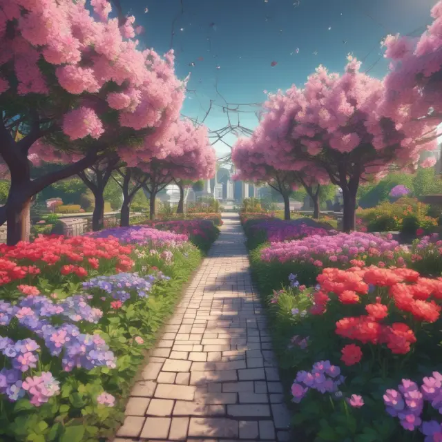 A lush garden of interconnected, blooming flowers symbolizes Iroha