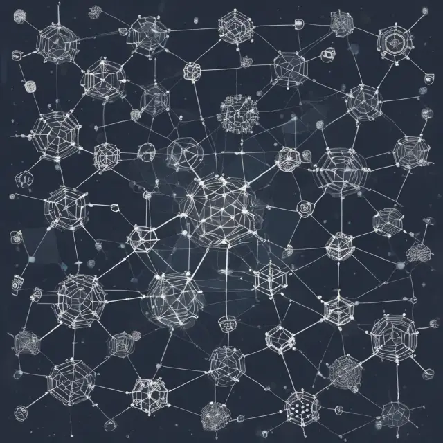 A night sky scene featuring various stars, each representing a Hyperledger project