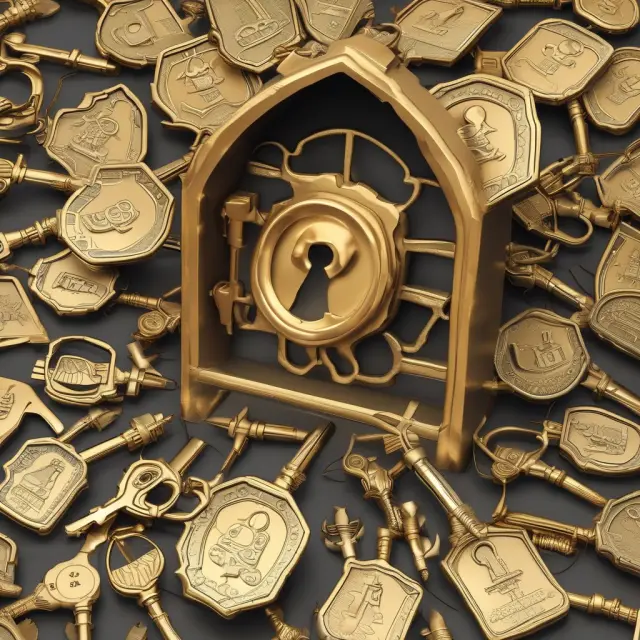 Golden key accessing a vault containing mortgages and various hypothecated assets, symbolizing security and control in financial transactions.