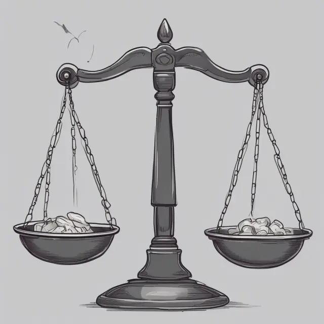 Two scales representing acceptance and rejection of the null hypothesis balanced by p-values and significance levels