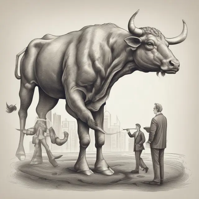 Image of three financial advisors as a bull, bear, and hybrid, guiding clients through different compensation structures: commission-based, fee-only, or hybrid.