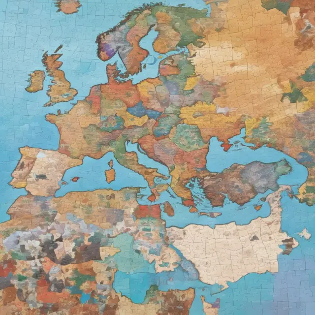 A globe with IBAN pieces forming a jigsaw puzzle, representing the unification of countries and banks through this international numbering system