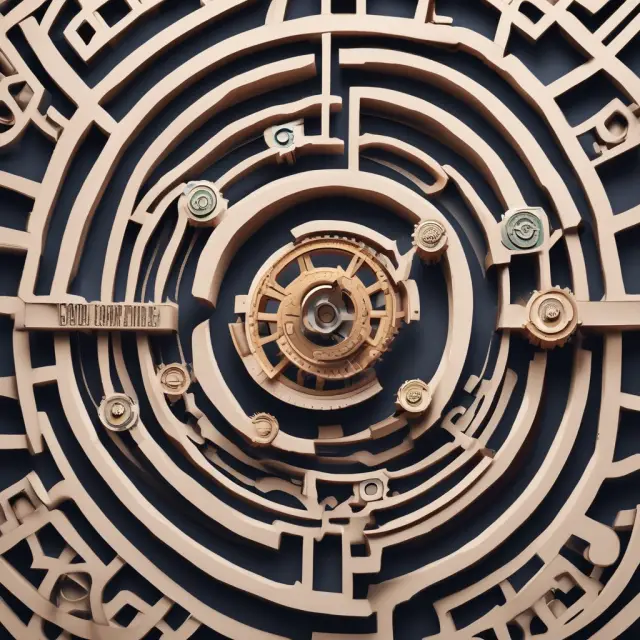Image of a labyrinth with regulatory gears turning, symbolizing IBF