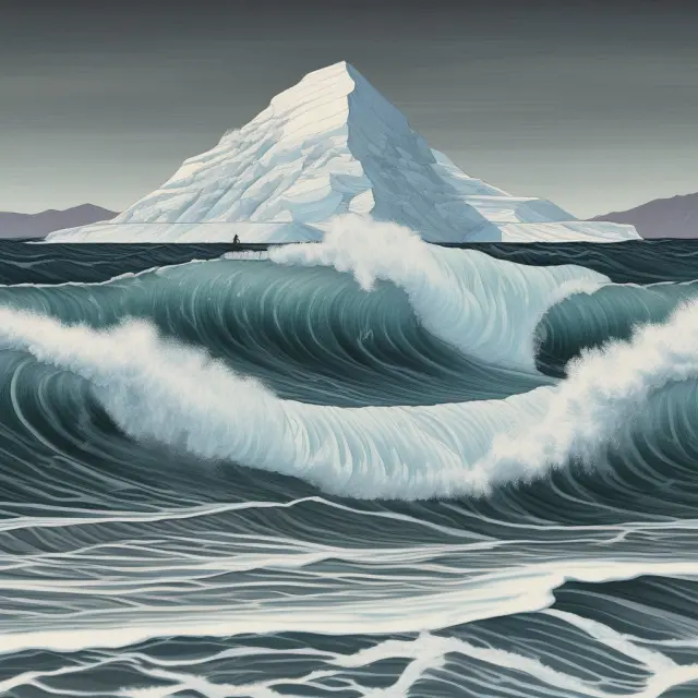 An iceberg lurking under the calm waters of an order book represents hidden institutional orders waiting to impact the market