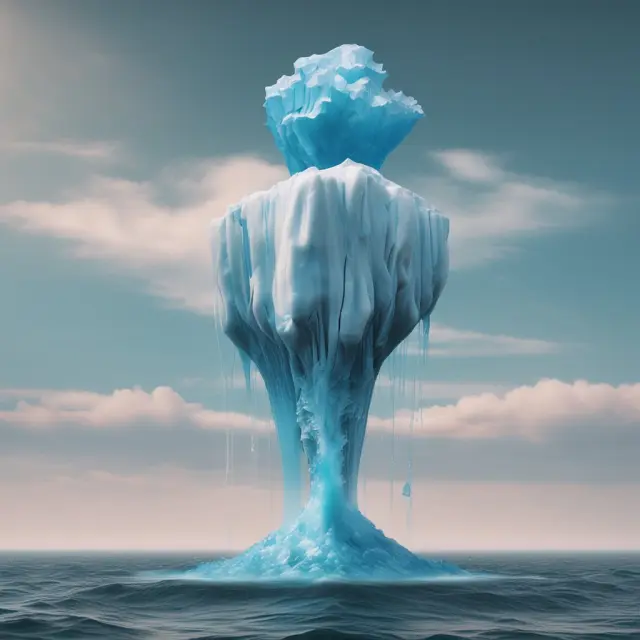 A scale with an iceberg