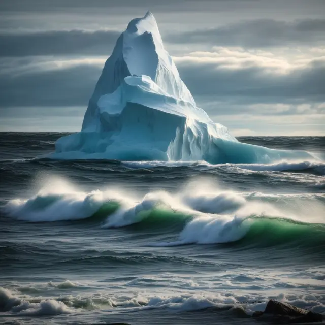 Iceberg order hidden among waves of other financial orders.