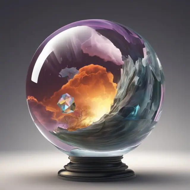 An image of senkou span B line as a crystal ball, showcasing potential future support and resistance levels in the financial markets