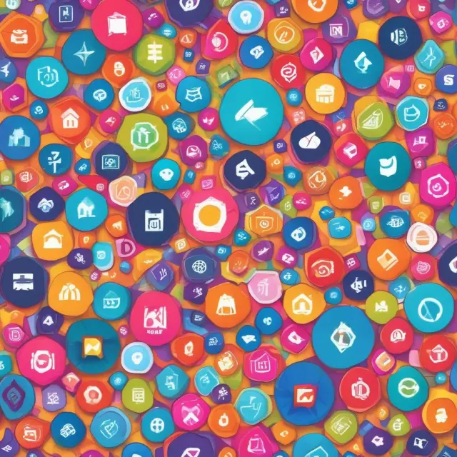 ICON tokens forming intricate web, symbolizing connectivity and collaboration between various blockchain communities