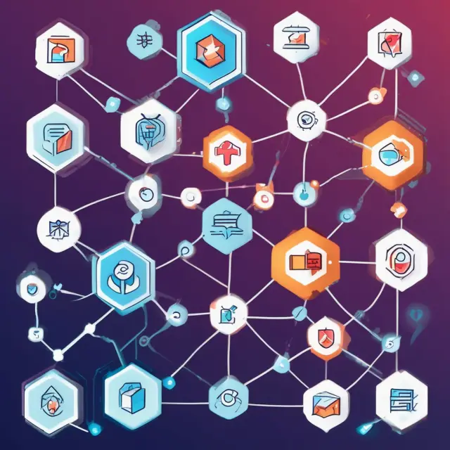 A dynamic image of interlinked communities exchanging ICX tokens through Loopchain technology.