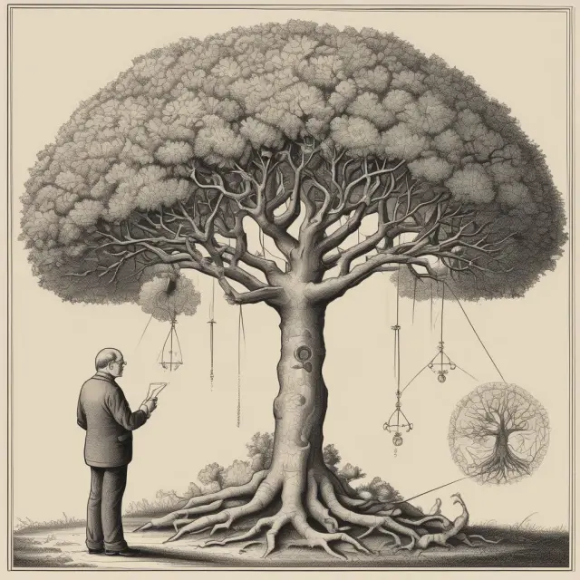 An economist analyzing the complex structure of a fractal ICOR tree to uncover hidden economic inefficiencies