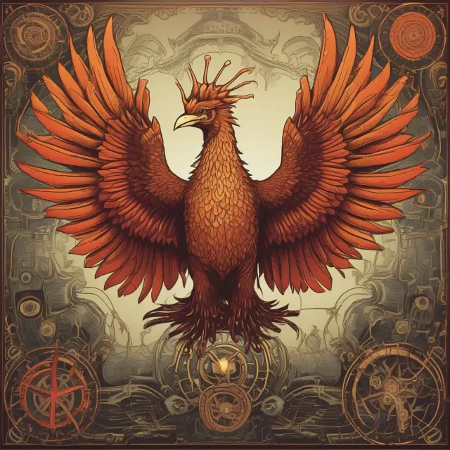 A Phoenix symbolizing technological advancements rises above a gear representation of infrastructure development, emphasizing their impact on ICOR.