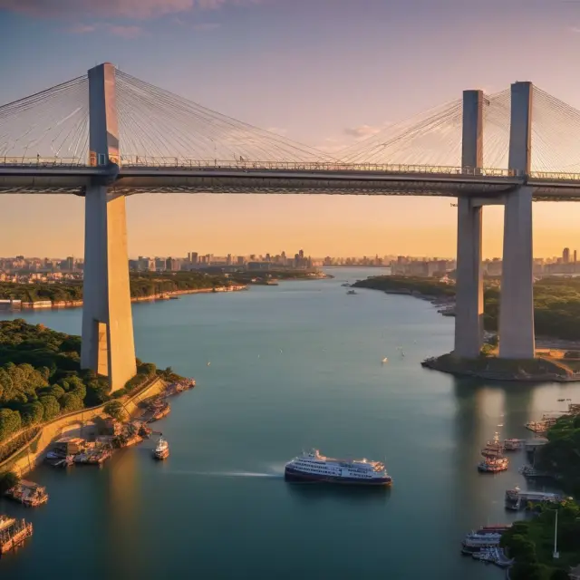 An IDB bridge symbolizing regional integration, connecting Latin American nations and fostering economic prosperity