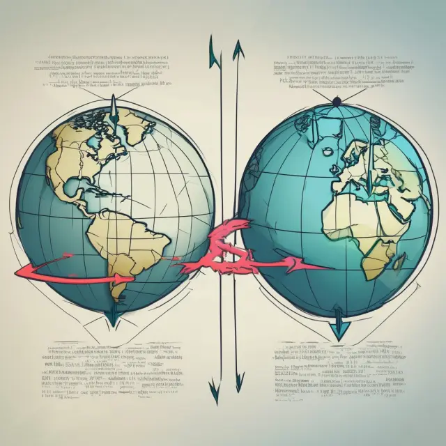 Two globes symbolizing mutual funds and IDRs with connecting arrows indicating risk comparison, liquidity contrast, and accessibility differences