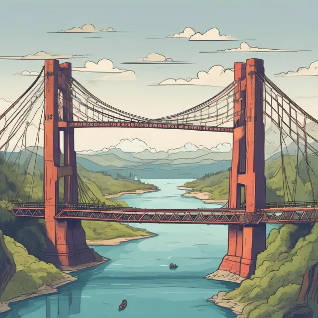 An image of a bridge connecting two continents symbolizing IDRs and foreign stocks, with investors on either side weighing risk and opportunity