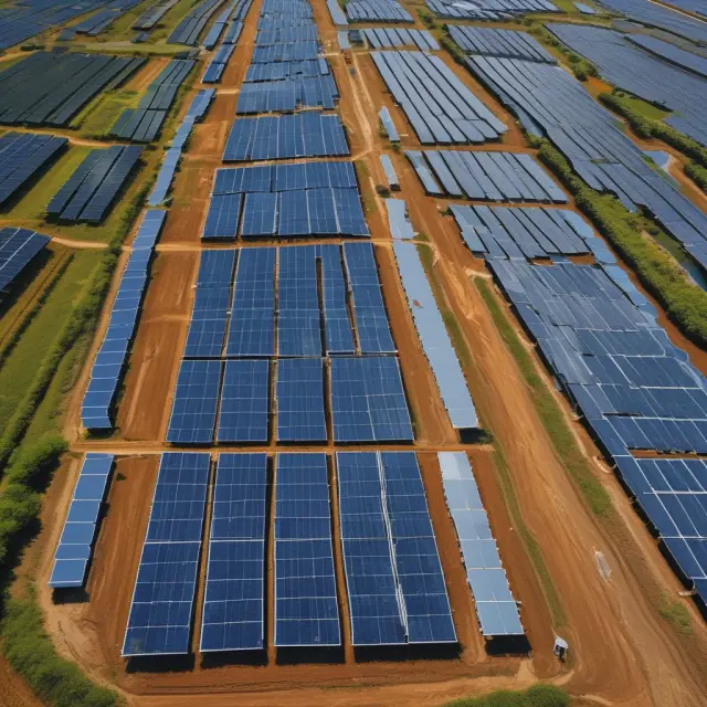An industrial revenue bond (IRB) connects local economies through examples of solar farm projects and factories, illustrating job creation and sustainable growth