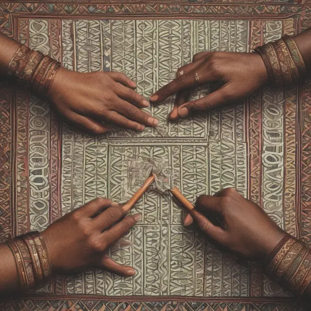 Hands weaving a tapestry with threads representing the IFE, PPP, MM, and IRP theories shaping contemporary currency markets.