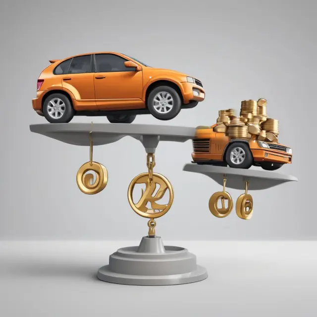 Scale tipping towards profits with cars rolling by; illustrating XYZ Manufacturing