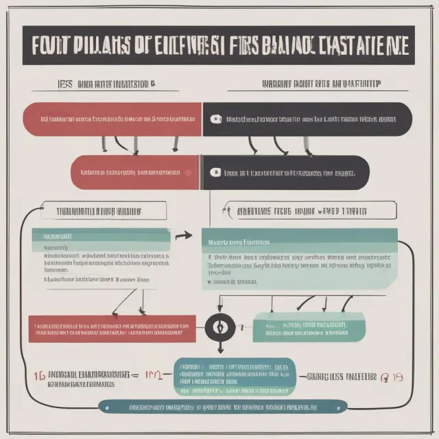 Visualizing four interconnected pillars symbolizing the IFRS components: Balance Sheet, Income Statement, Equity Change, and Cash Flow.