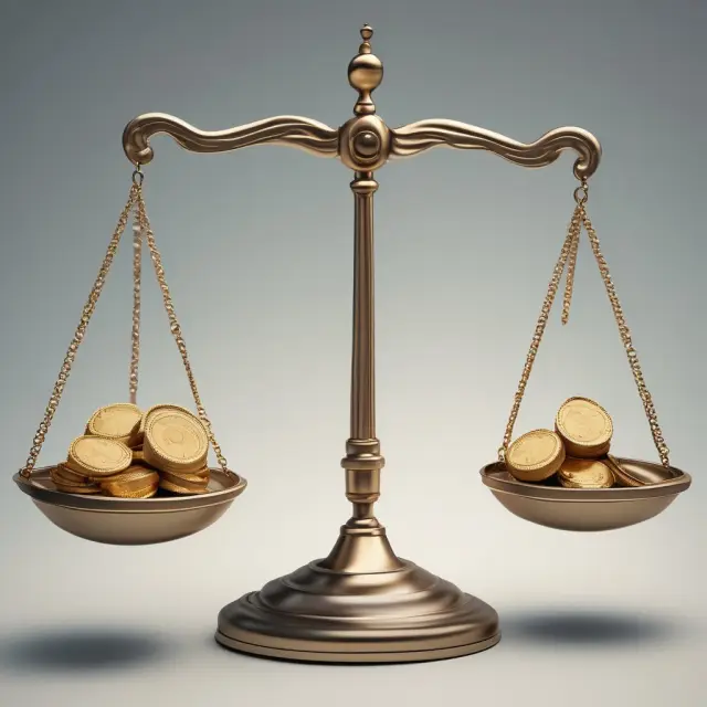 Golden coins representing financial data pouring into a balance scale - IFRS Reporting Process