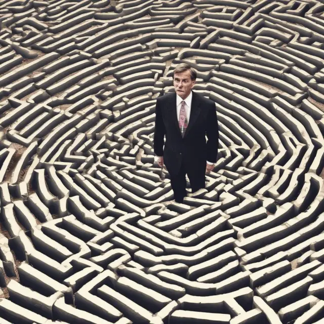 Grantor maneuvering through intricate tax law maze while being watched by IRS, symbolizing the risks and complexities of setting up an IDGT