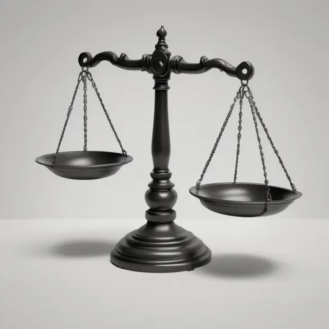 An ancient scale balanced on the edge, tipping towards a pile of gold bars symbolizing illiquid assets. Illustrates the concept of an illiquidity premium for investors.