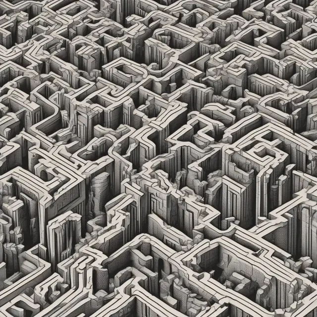 A person entering a maze, symbolizing the challenges of investing in illiquid assets and managing associated risks.