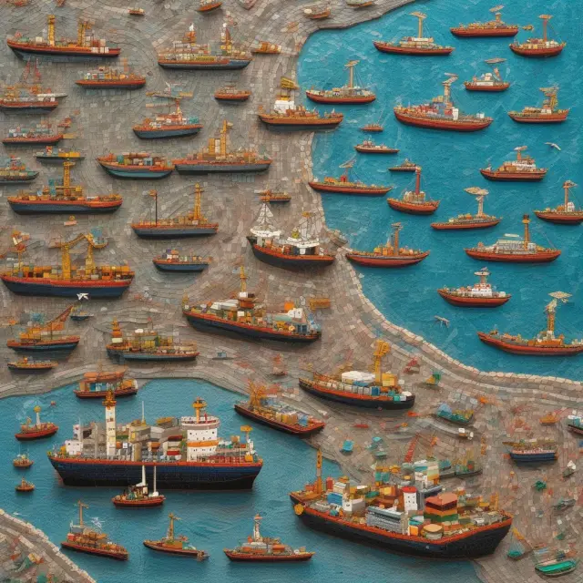 A mosaic image of a construction site, ships at sea, and merging corporations, representing Irrevocable Letters of Credit