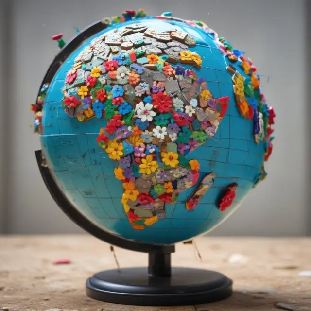 An image of a globe with developing countries pins representing economic growth after IMF intervention (Indonesia) and struggling economies affected by harsh conditions (Argentina).
