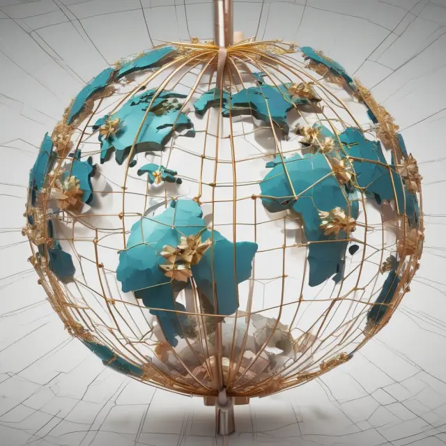 A globe surrounded by a network of financial derivatives markets representing CME Group