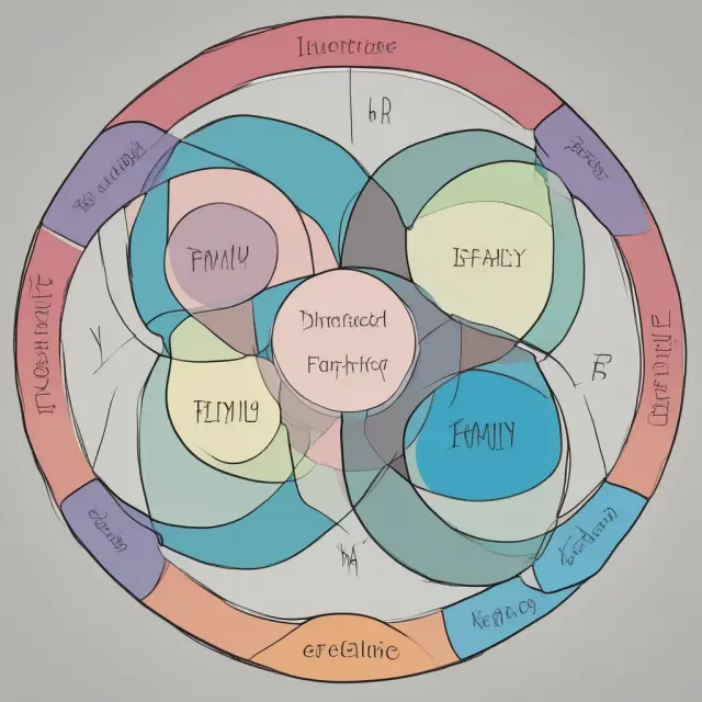 An image of a Venn Diagram depicting the distinction between immediate family (spouses, parents, children) and extended family (aunts, uncles, cousins).