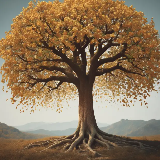 A golden tree sheds coins for a retiree as a metaphor for an immediate payment annuity