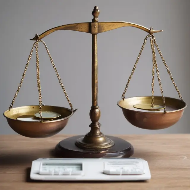 Balance scale comparing pre-impairment and post-impairment financial statements