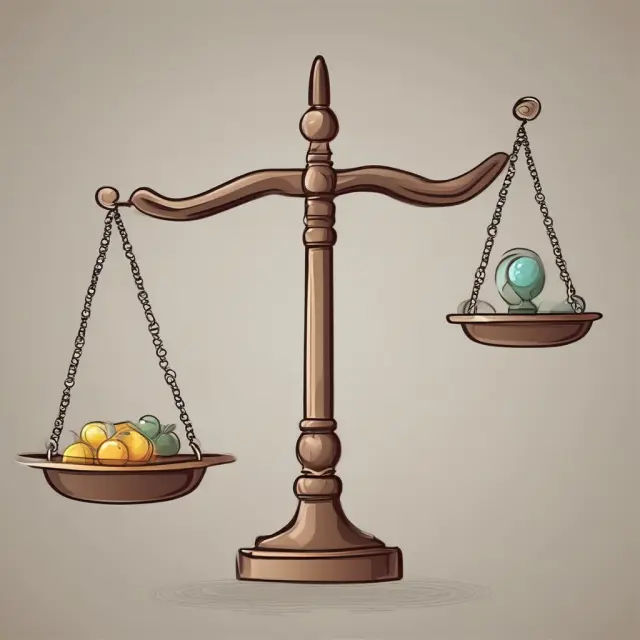A balanced scale illustrating the importance of capacity, collateral, covenants, and character in assessing creditworthiness