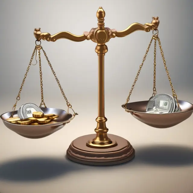 Scales representing an asset (book value) and its fair value in testing for impairment