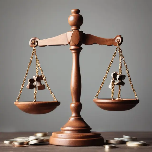 An impairment testing gavel shatters a balance scale to represent fair value adjustments.